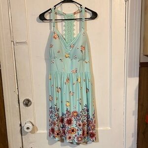 No Boundaries Mint Green Floral Dress